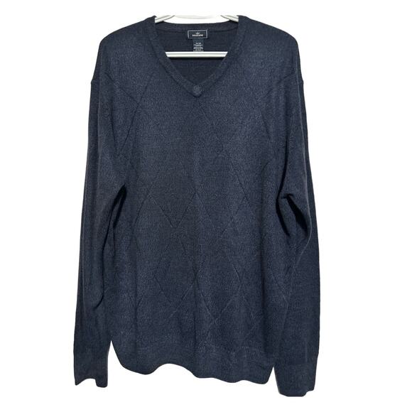 Dockers Men's Dark Blue Argyle Long‎ Sleeve Pullover Sweater Size XL - Picture 1 of 4